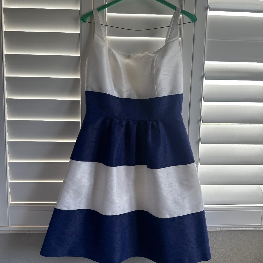 Lulakate striped navy cocktail dress - Picture 1 of 2
